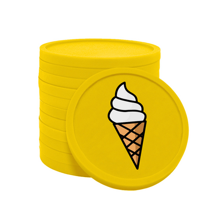 Jetons pour buvette glace à l'italienne Ø29 mm - 100 pièces