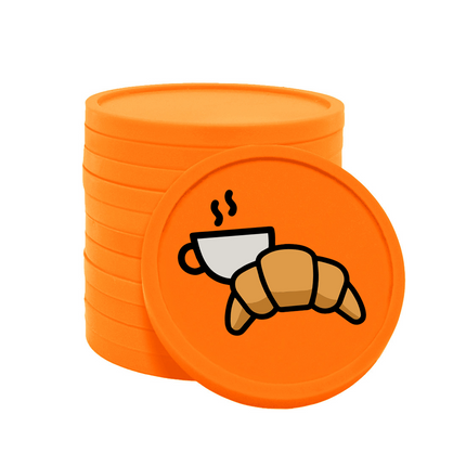 Jetons pour buvette café croissant Ø29 mm - 100 pièces