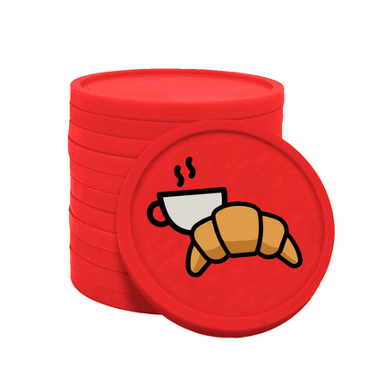 Jetons pour buvette café croissant Ø29 mm - 100 pièces