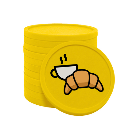 Jetons pour buvette café croissant Ø29 mm - 100 pièces