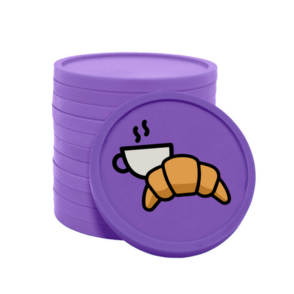 Jetons pour buvette café croissant Ø29 mm - 100 pièces