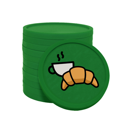 Jetons pour buvette café croissant Ø29 mm - 100 pièces