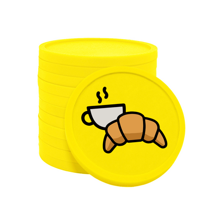 Jetons pour buvette café croissant Ø29 mm - 100 pièces