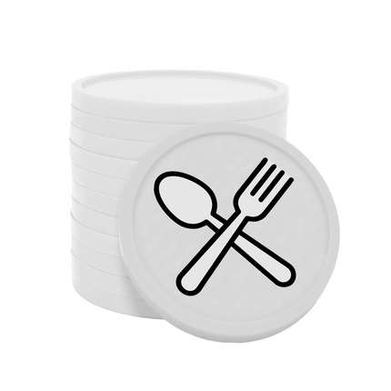 Jetons pour buvette couverts fourchette & cuillère Ø29 mm - 100 pièces