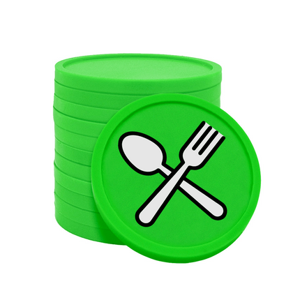 Jetons pour buvette couverts fourchette & cuillère Ø29 mm - 100 pièces