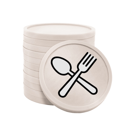 Jetons pour buvette couverts fourchette & cuillère Ø29 mm - 100 pièces