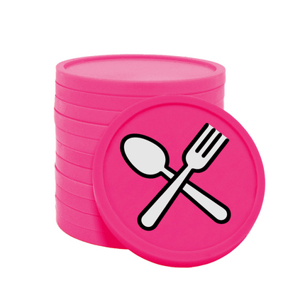 Jetons pour buvette couverts fourchette & cuillère Ø29 mm - 100 pièces