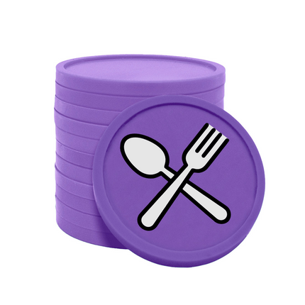 Jetons pour buvette couverts fourchette & cuillère Ø29 mm - 100 pièces