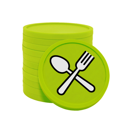 Jetons pour buvette couverts fourchette & cuillère Ø29 mm - 100 pièces