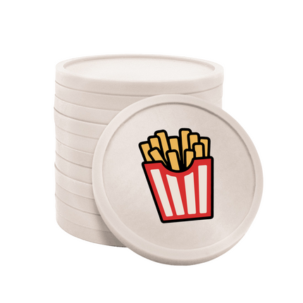 Jetons pour buvette barquette à frites Ø29 mm - 100 pièces