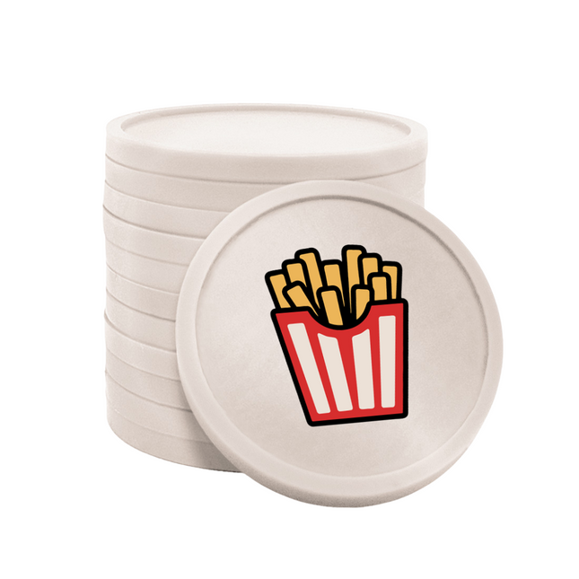 Jetons pour buvette barquette à frites Ø29 mm - 100 pièces