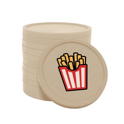 Jetons pour buvette barquette à frites Ø29 mm - 100 pièces