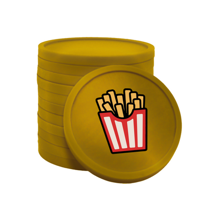 Jetons pour buvette barquette à frites Ø29 mm - 100 pièces
