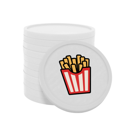 Jetons pour buvette barquette à frites Ø29 mm - 100 pièces