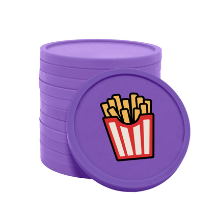 Jetons pour buvette barquette à frites Ø29 mm - 100 pièces