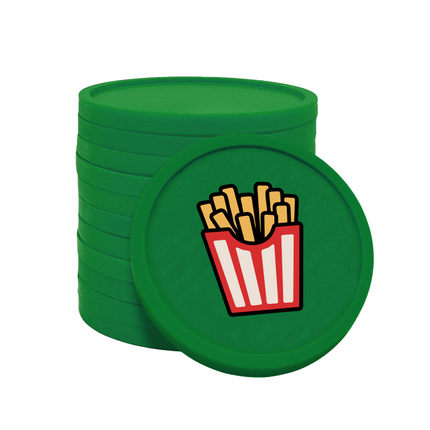 Jetons pour buvette barquette à frites Ø29 mm - 100 pièces