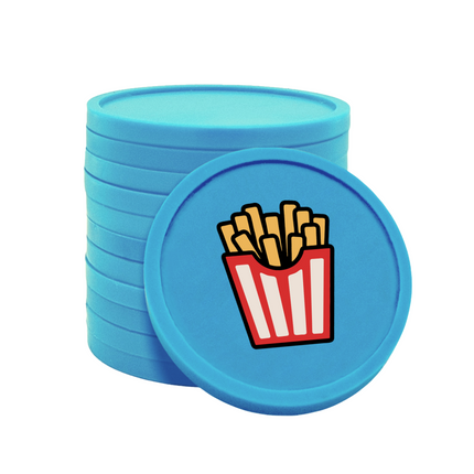 Jetons pour buvette barquette à frites Ø29 mm - 100 pièces