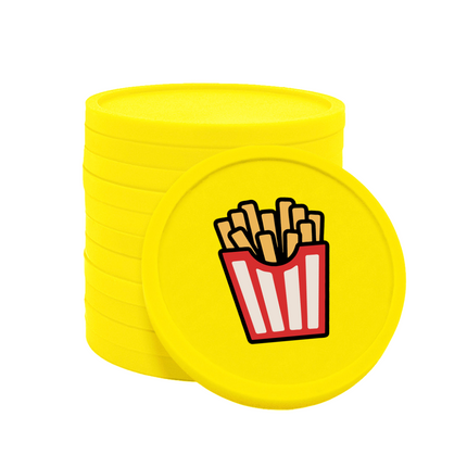 Jetons pour buvette barquette à frites Ø29 mm - 100 pièces