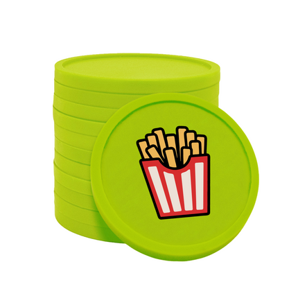 Jetons pour buvette barquette à frites Ø29 mm - 100 pièces