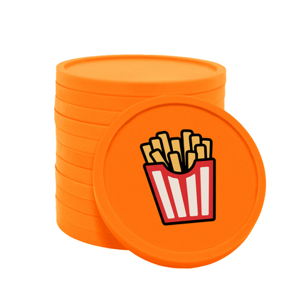 Jetons pour buvette barquette à frites Ø29 mm - 100 pièces