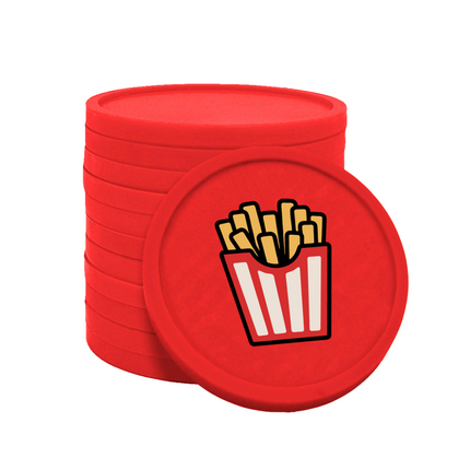 Jetons pour buvette barquette à frites Ø29 mm - 100 pièces