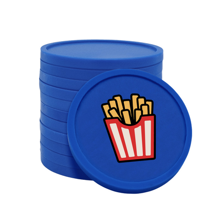 Jetons pour buvette barquette à frites Ø29 mm - 100 pièces