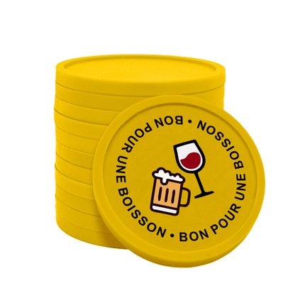 Jetons pour buvette bon pour une boisson Ø29 mm - 100 pièces