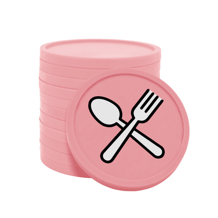 Jetons pour buvette couverts fourchette & cuillère Ø29 mm - 100 pièces