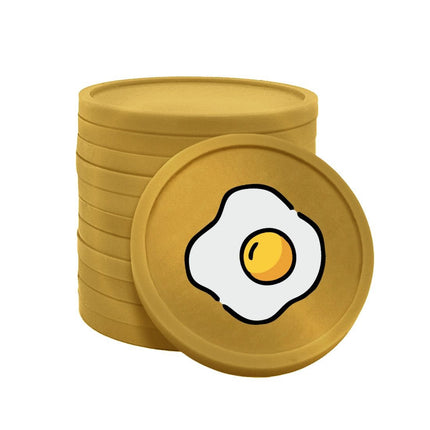 Jetons pour buvette œuf au plat Ø29 mm - 100 pièces