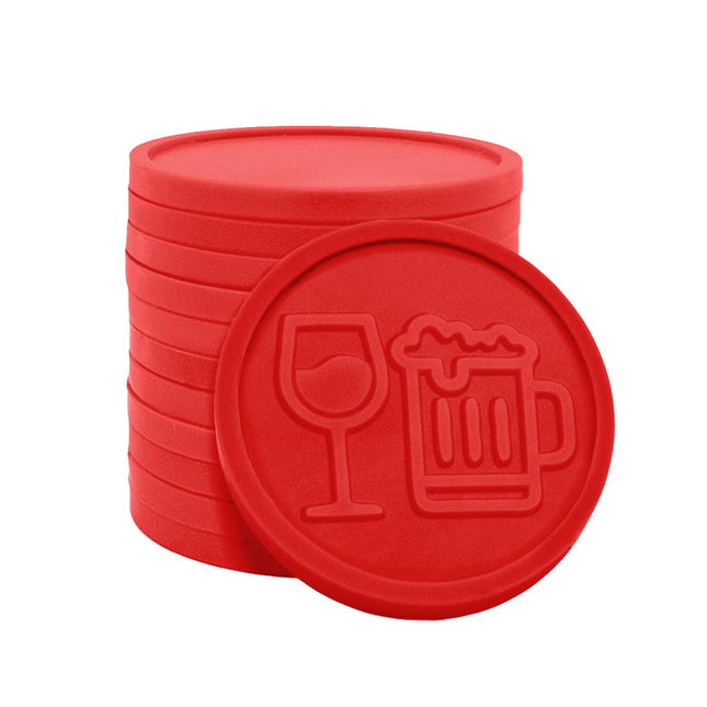 Jetons pour buvette chope de bière et verre de vin en relief - Ø29 mm - 250 pièces
