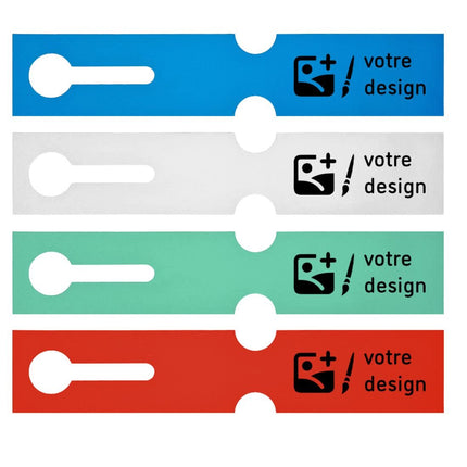 Étiquettes à boucle personnalisées pour bac E2 - 260 x 50 mm - 100 étiquettes