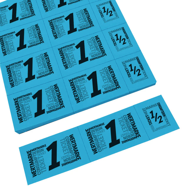 Carnet de tickets avec un et un demi-ticket - 10 consommations - 50 tickets