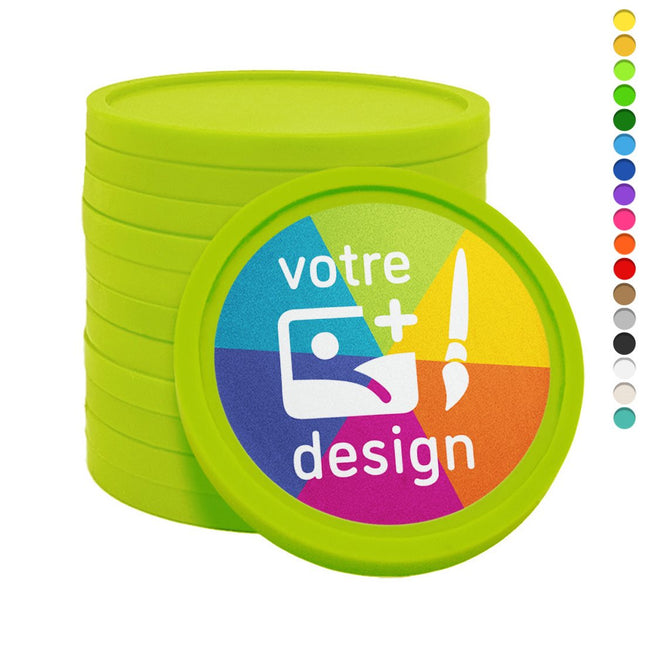 Jetons personnalisés colorés- Ø38 mm - par 1000 pièces