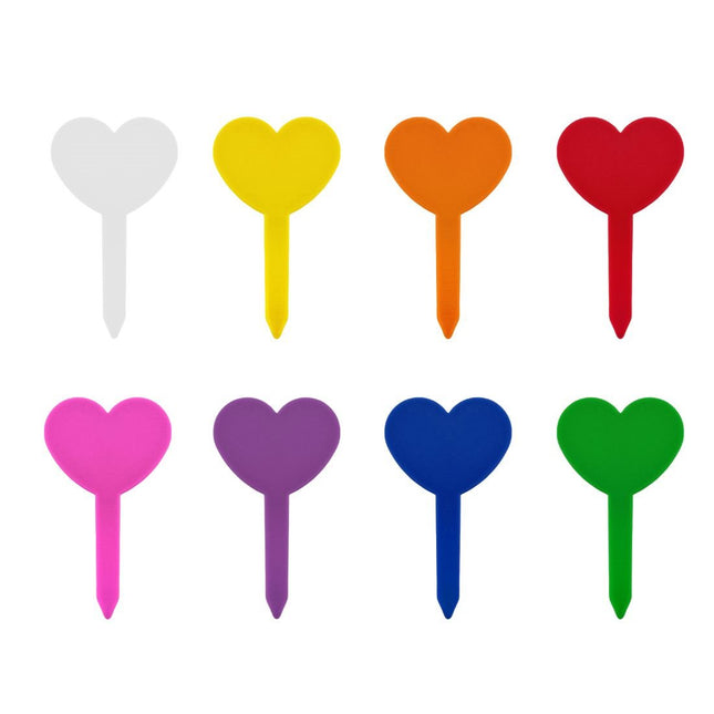 Étiquettes à piquer forme en cœur PVC - 82 x 46 mm - 100 étiquettes