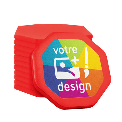 Jetons personnalisés octogone- 38 x 38 mm - 100 pièces