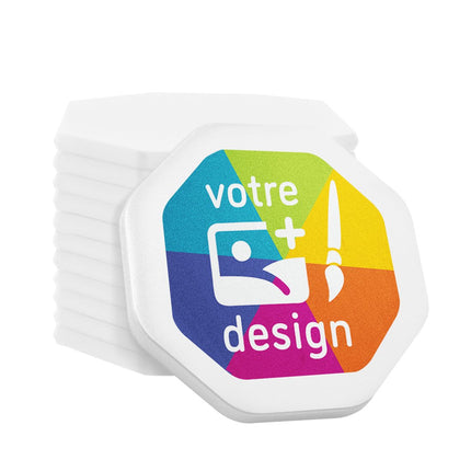 Jetons personnalisés octogone- 38 x 38 mm - 100 pièces