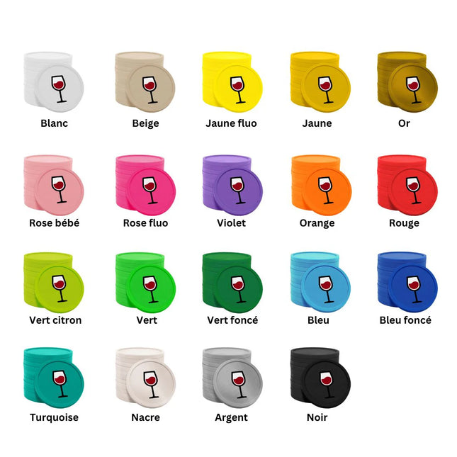Jetons pour buvette verre de vin Ø29 mm - 100 pièces