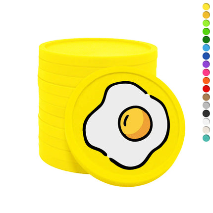 Jetons pour buvette œuf au plat Ø29 mm - 100 pièces