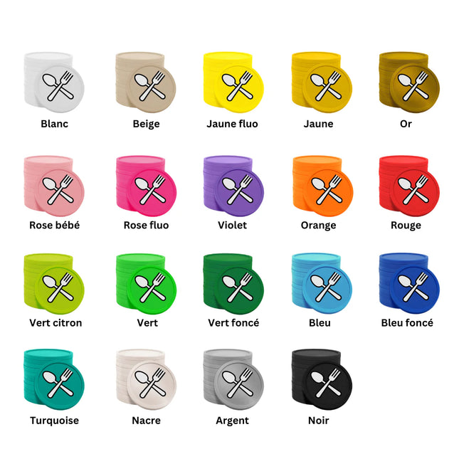 Jetons pour buvette couverts fourchette & cuillère Ø29 mm - 100 pièces