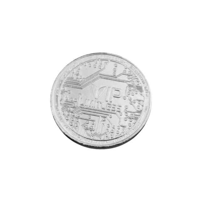 Jetons de buvette VIP Limitless en acier nickelé  Ø20 x 2,0mm - 100 pièces