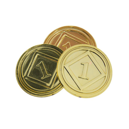 Jetons de buvette dorés en plastique anodisé Ø29 mm  - 100 pièces