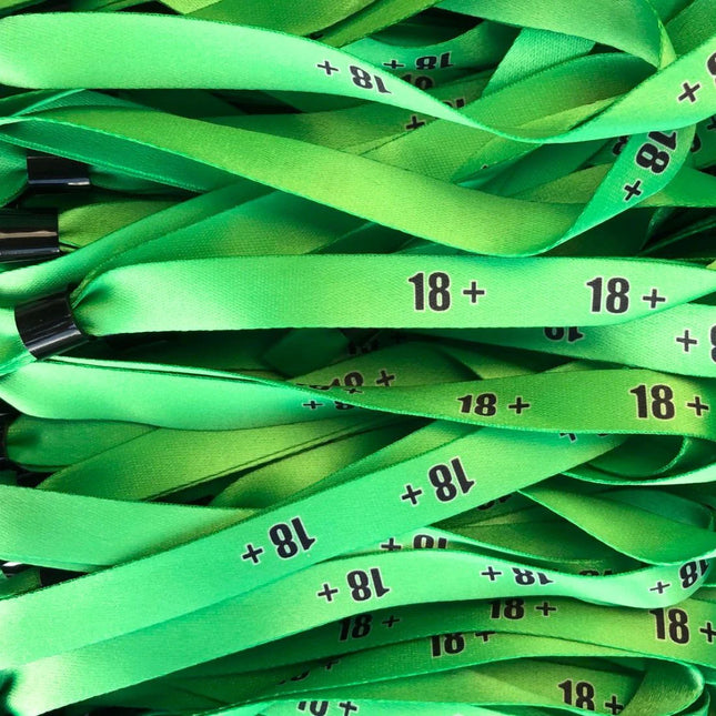 Bracelets verts en tissu 18+ - 100 bracelets