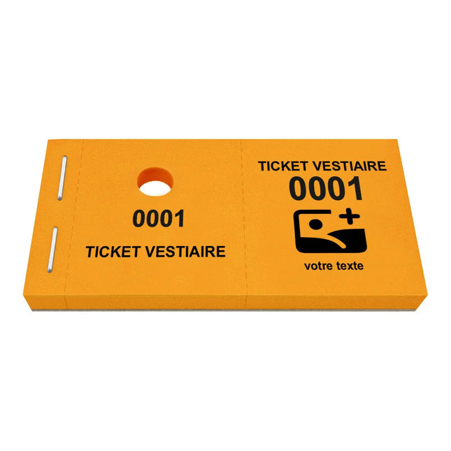 Carnet de tickets vestiaire avec propre texte et logo - 1000 tickets
