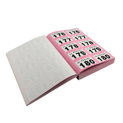 Carnets avec tickets de tombola et tickets de vestiaire avec 6000 numéros doubles
