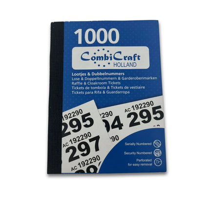 Carnets avec tickets de tombola et tickets de vestiaire avec 6000 numéros doubles