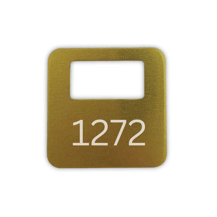 Jeton vestiaire numéroté en aluminium 35 x 35 mm personnalisé - par pièce
