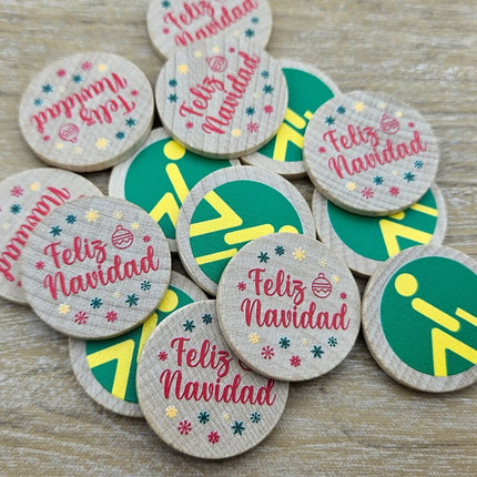 Jetons personnalisés en bois - Ø29 mm - 100 pièces