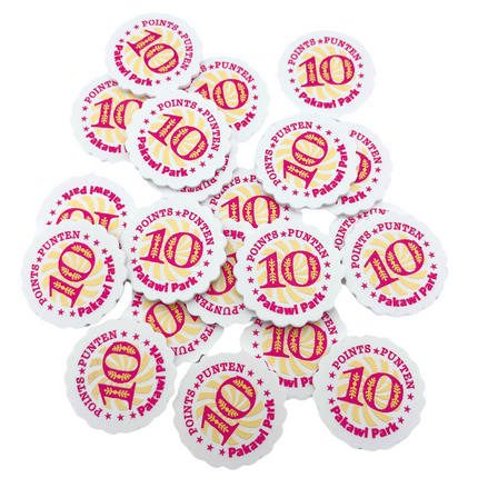 Jetons personnalisés blancs en vague - 38 x 38 mm - 100 pièces