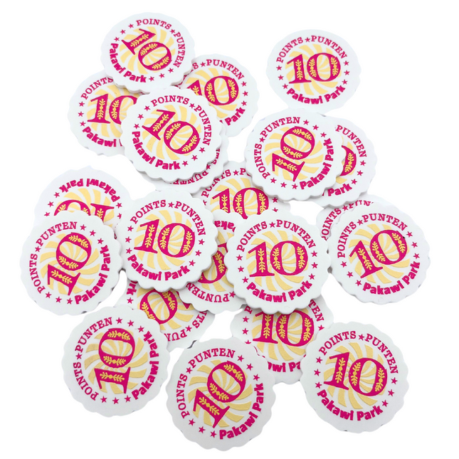 Jetons personnalisés blancs en vague - 38 x 38 mm - 100 pièces