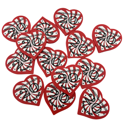 Jetons personnalisés cœur - 40 x 40 mm - 100 pièces